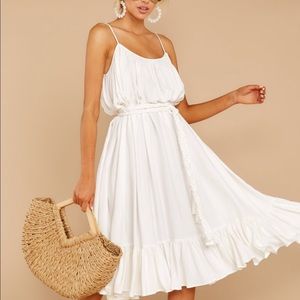 Whereabouts Unknown white MIDI dress